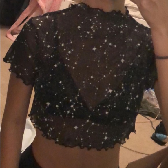 Mesh Star Crop Top - Picture 1 of 2